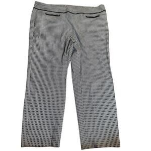 Avenue Modern Black & Ivory Geometric Dress Pants, Women's Plus Size 30W